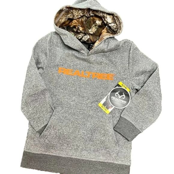 RealTree Hoodie Boys Camouflage Gray Size Small NWT - Picture 1 of 6